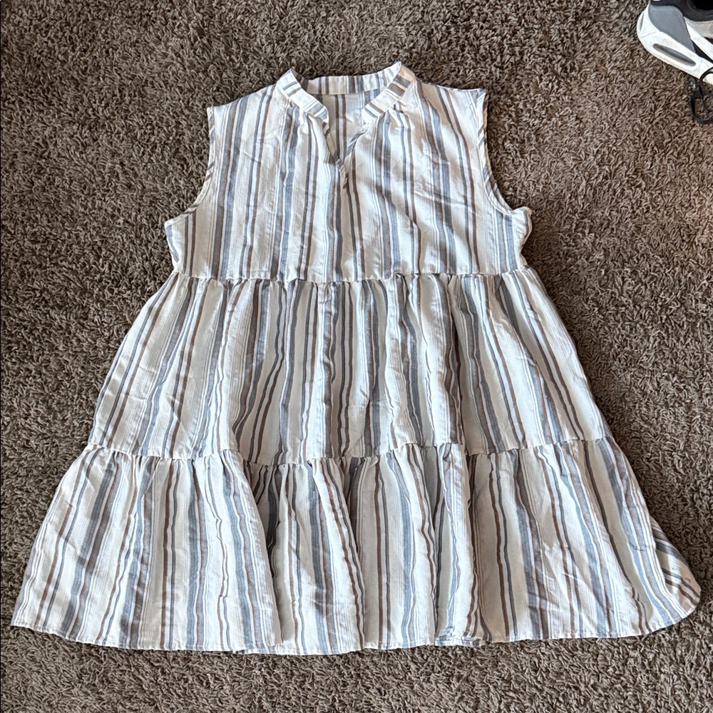Striped Sleeveless Women’s Spring-Summer Dress